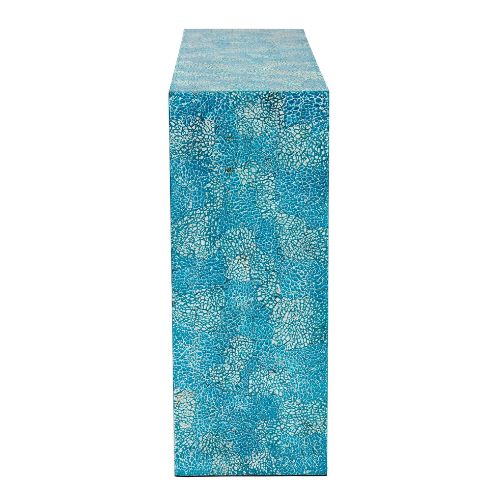 Baxton Studio Veruca Modern Bohemian Blue Mother of Pearl Console Table | Console Tables | Modishstore - 4