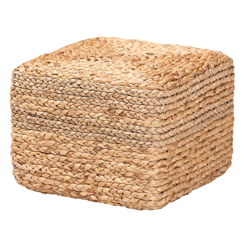 Baxton Studio bali & pari Marella Modern Bohemian Natural Brown Seagrass Accent Footstool | Ottomans | Modishstore - 2