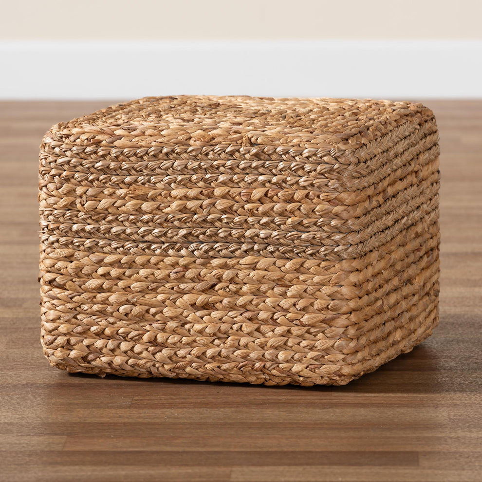 Baxton Studio bali & pari Marella Modern Bohemian Natural Brown Seagrass Accent Footstool | Ottomans | Modishstore - 6