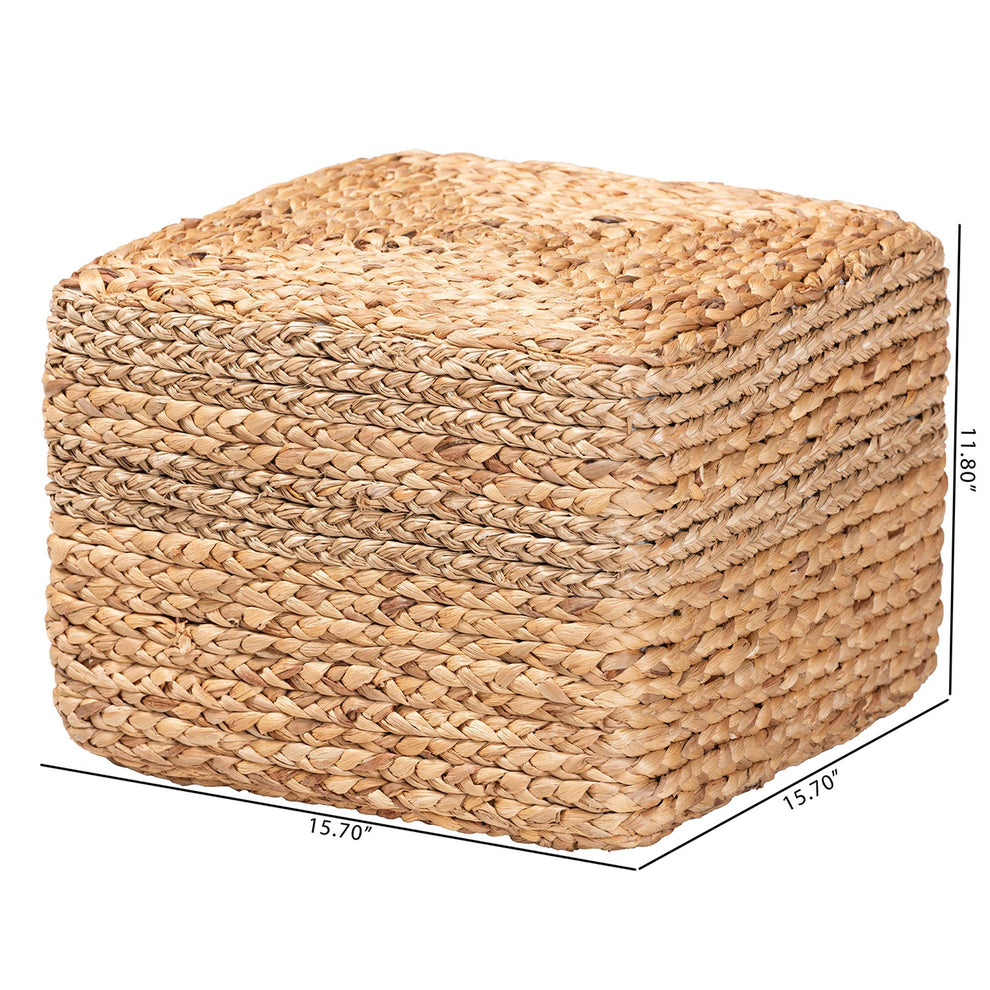 Baxton Studio bali & pari Marella Modern Bohemian Natural Brown Seagrass Accent Footstool | Ottomans | Modishstore - 7