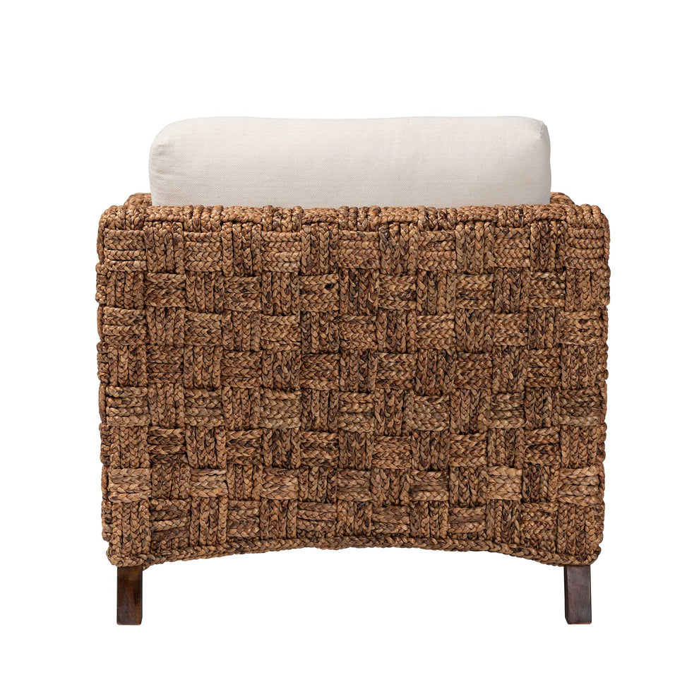 Baxton Studio bali & pari Vevina Modern Bohemian Dark Brown Mahogany Wood and Woven Seagrass Arm Chair | Accent Chairs | Modishstore - 5