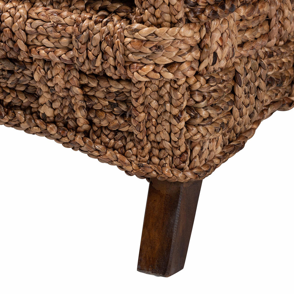Baxton Studio bali & pari Vevina Modern Bohemian Dark Brown Mahogany Wood and Woven Seagrass Arm Chair | Accent Chairs | Modishstore - 7