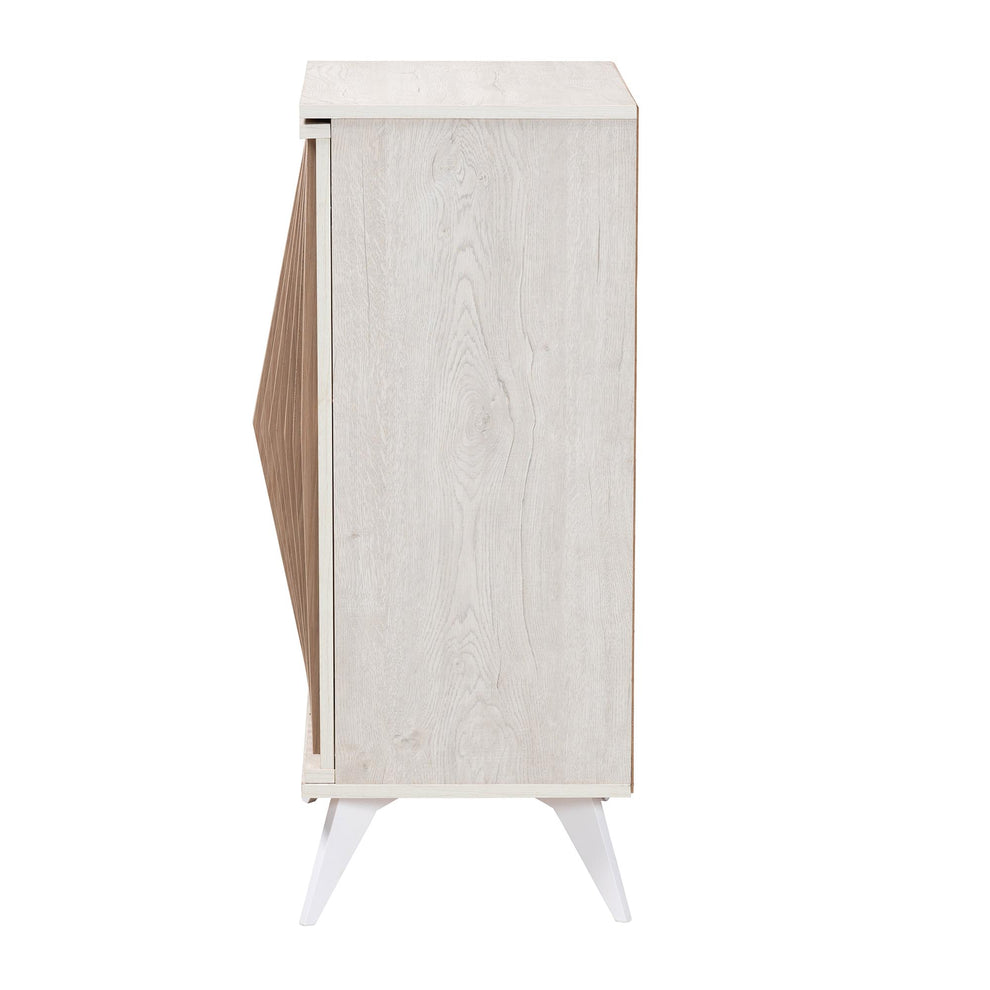 Baxton Studio Simona Mid-Century Modern Transitional Light Grey and Brown Wood 2-Door Storage Cabinet | Cabinets | Modishstore - 5