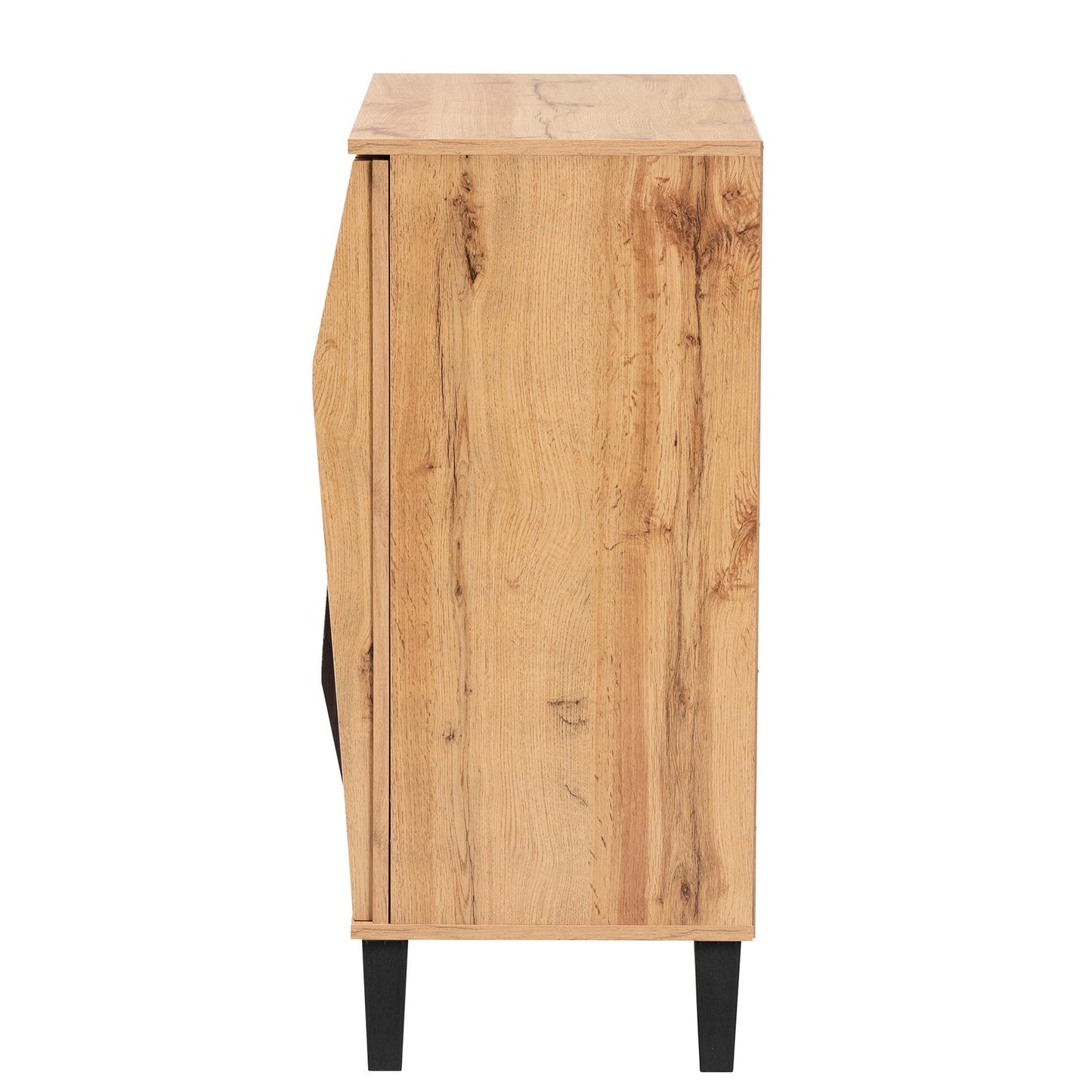 Baxton Studio Bergen Mid-Century Modern Transitional Two-Tone Espresso and Oak Brown Finished Wood 2-Door Storage Cabinet | Cabinets | Modishstore - 5