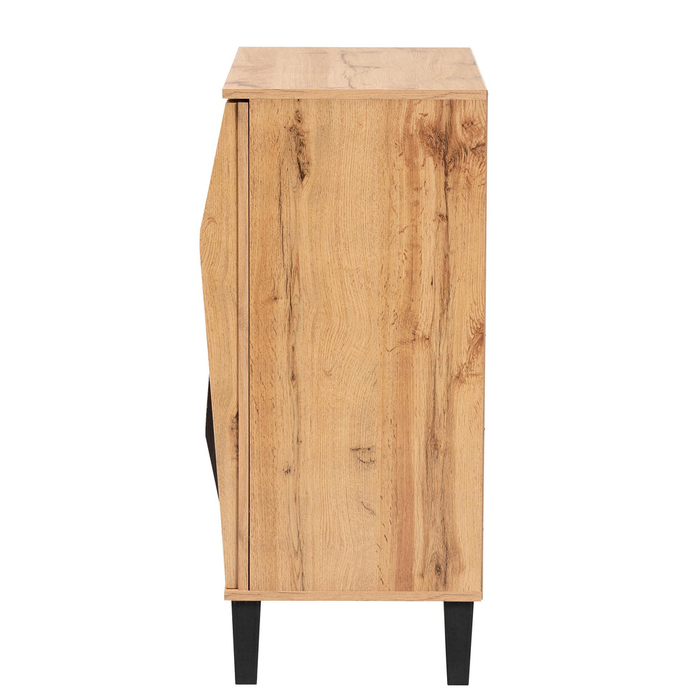 Baxton Studio Bergen Mid-Century Modern Transitional Two-Tone Espresso and Oak Brown Finished Wood 2-Door Storage Cabinet | Cabinets | Modishstore - 5