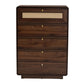 Baxton Studio Jenibelle Classic Walnut Brown Wood 5-Drawer Chest with Rattan Drawer | Drawers | Modishstore - 4
