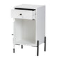 Baxton Studio Nefeli Mid-Century Transitional White Finished Wood and Black Metal 1-Drawer Storage Cabinet | Cabinets | Modishstore - 3