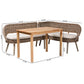 Baxton Studio Raisa Modern Bohemian Natural Kubu Rattan Bench and Wood Table 3-Piece Dining Nook Set | Dining Sets | Modishstore - 4