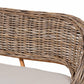Baxton Studio bali & pari Raisa Modern Bohemian Natural Kubu Rattan and Grey Acacia Wood 2-Piece Dining Nook Banquette Set | Sofa Set | Modishstore - 7