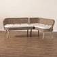 Baxton Studio bali & pari Raisa Modern Bohemian Natural Kubu Rattan and Grey Acacia Wood 2-Piece Dining Nook Banquette Set | Sofa Set | Modishstore - 2
