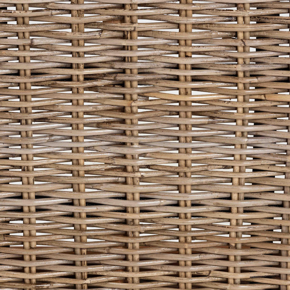 Baxton Studio bali & pari Raisa Modern Bohemian Natural Kubu Rattan and Grey Acacia Wood Accent Bench | Benches | Modishstore - 7