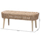Baxton Studio bali & pari Raisa Modern Bohemian Natural Kubu Rattan and Grey Acacia Wood Accent Bench | Benches | Modishstore - 8