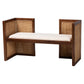 Baxton Studio bali & pari Lovina Bohemian Light Honey Rattan and Acacia Wood Accent Bench | Benches | Modishstore - 4
