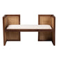 Baxton Studio bali & pari Lovina Bohemian Light Honey Rattan and Acacia Wood Accent Bench | Benches | Modishstore - 5