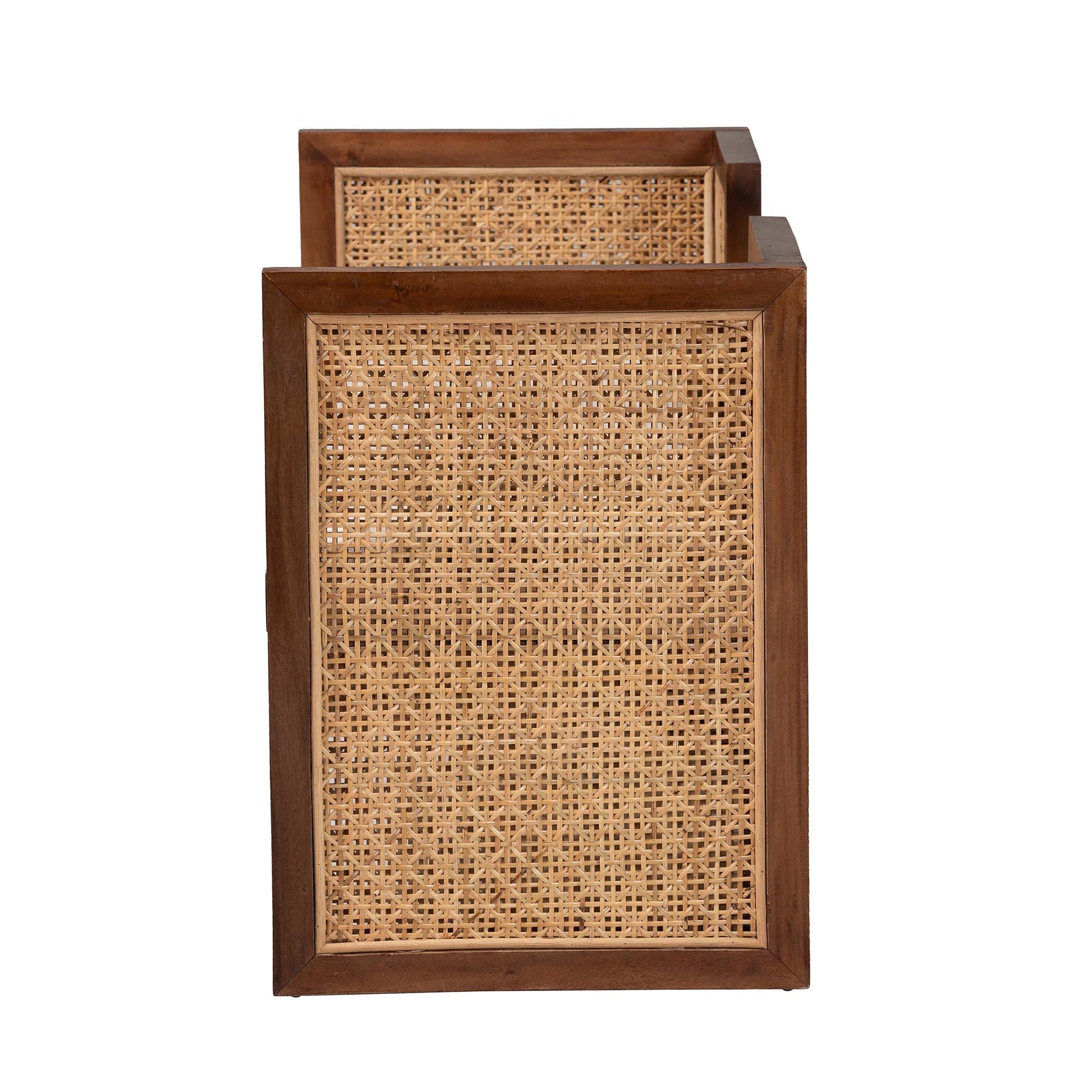 Baxton Studio bali & pari Lovina Bohemian Light Honey Rattan and Acacia Wood Accent Bench | Benches | Modishstore - 6