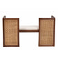 Baxton Studio bali & pari Lovina Bohemian Light Honey Rattan and Acacia Wood Accent Bench | Benches | Modishstore - 7