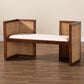 Baxton Studio bali & pari Lovina Bohemian Light Honey Rattan and Acacia Wood Accent Bench | Benches | Modishstore - 2