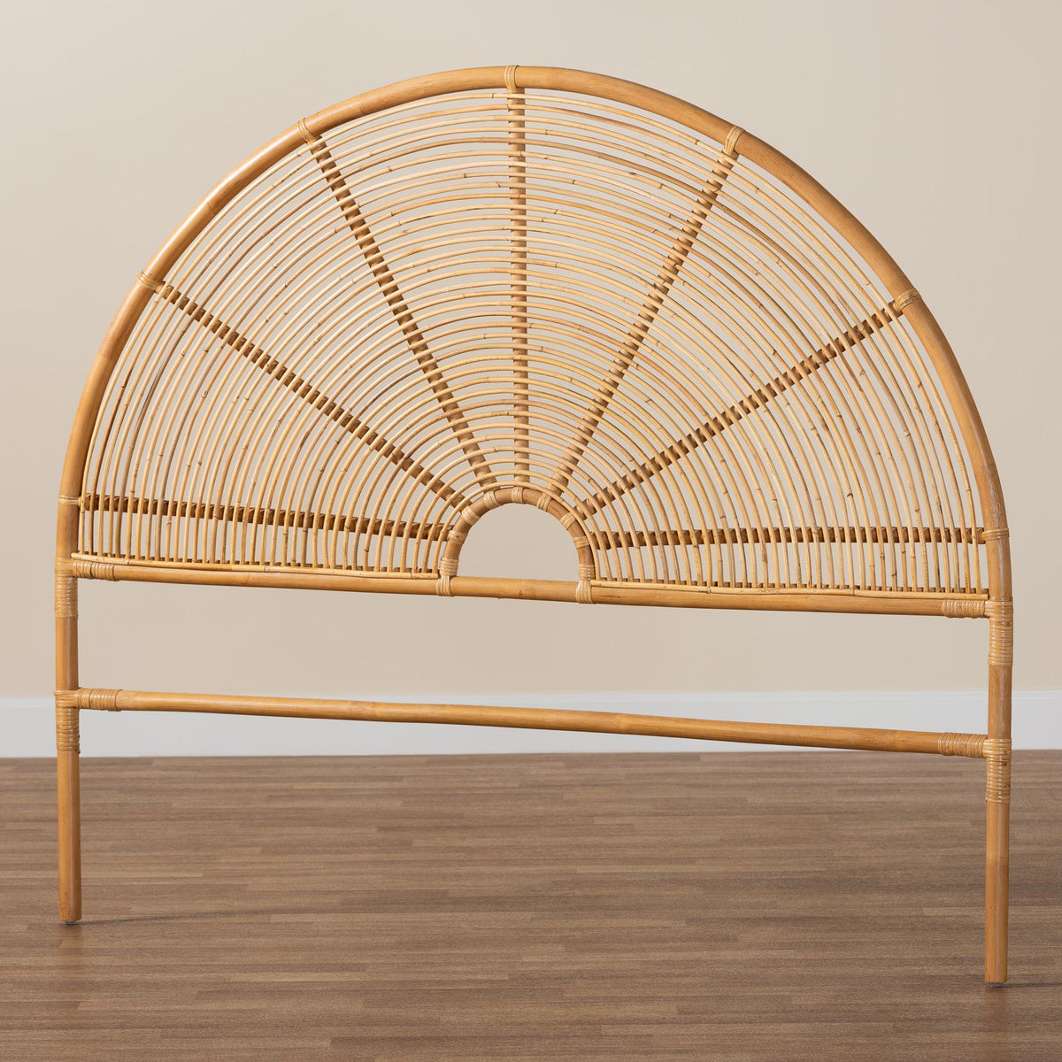 Baxton Studio bali & pari Nina Modern Bohemian Honey Rattan Queen Size Standalone Headboard | Headboards | Modishstore - 5
