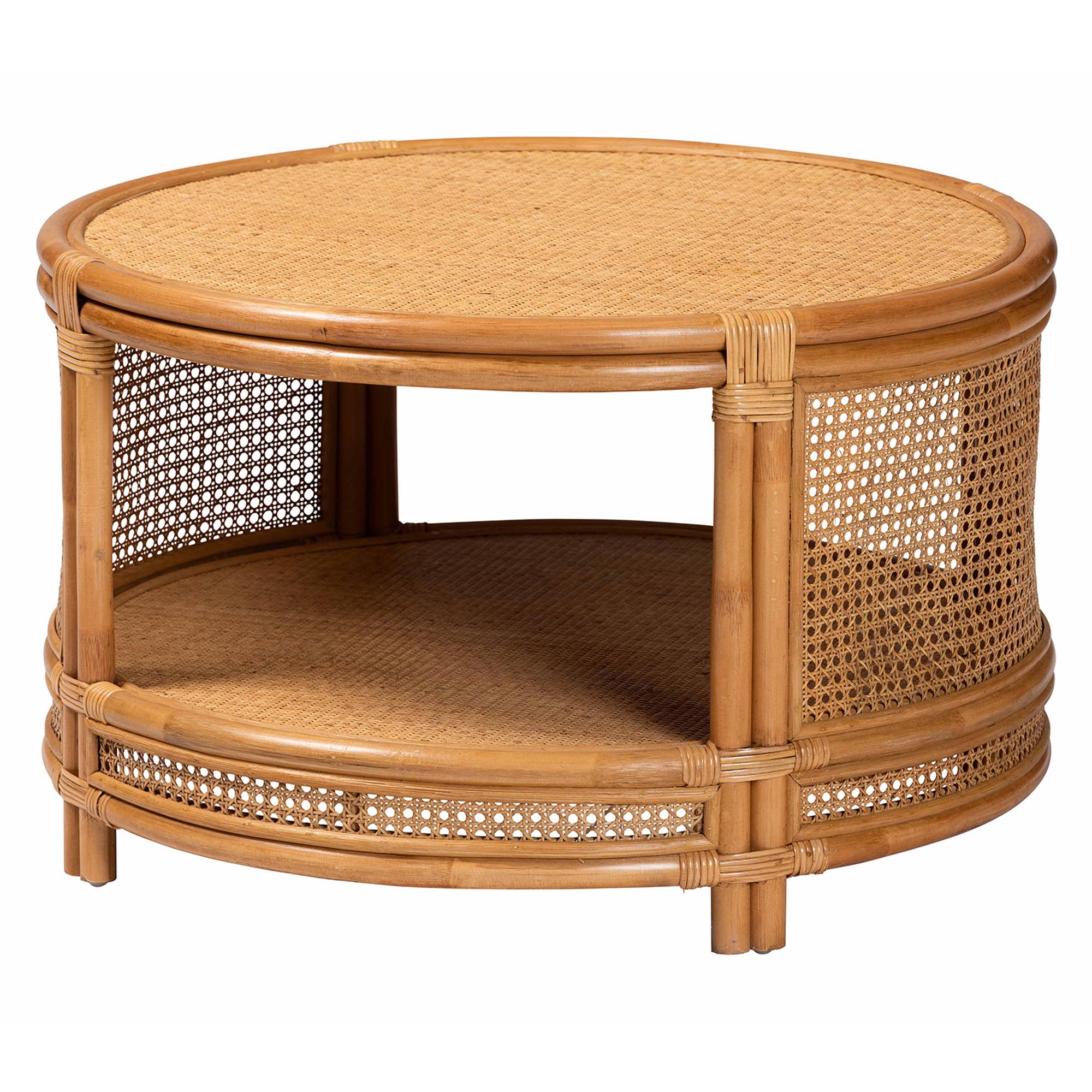 Baxton Studio Louis Rattan Coffee Table - Thumbnail 5