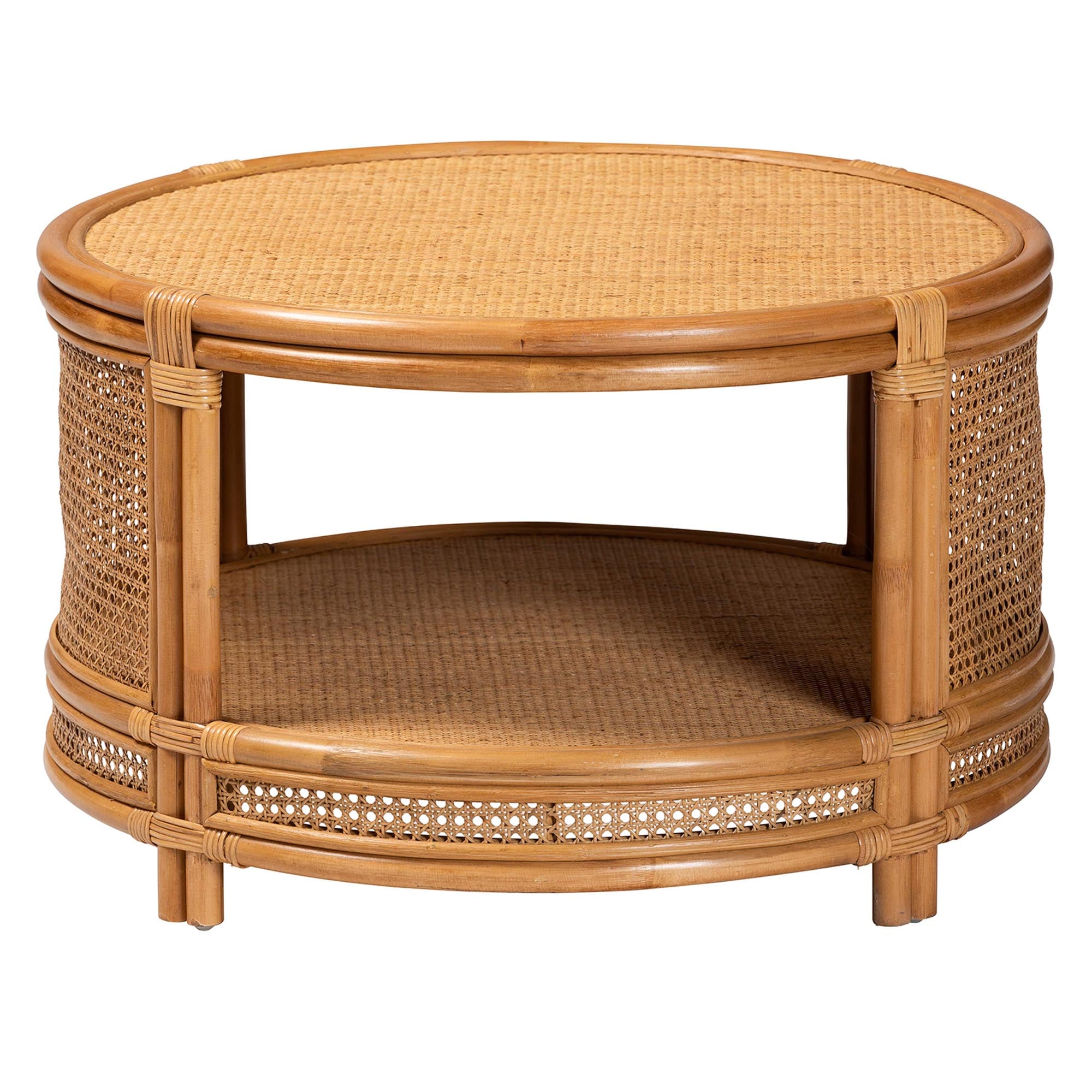 Baxton Studio Louis Rattan Coffee Table - Thumbnail 3
