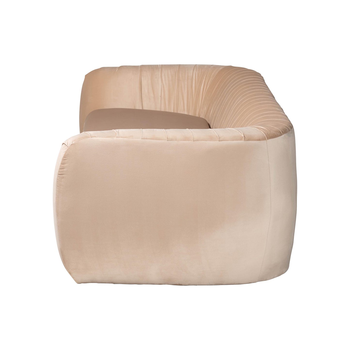 Baxton Studio Adanna Glam and Luxe Champagne Beige Velvet Fabric Sofa | Sofas | Modishstore - 6