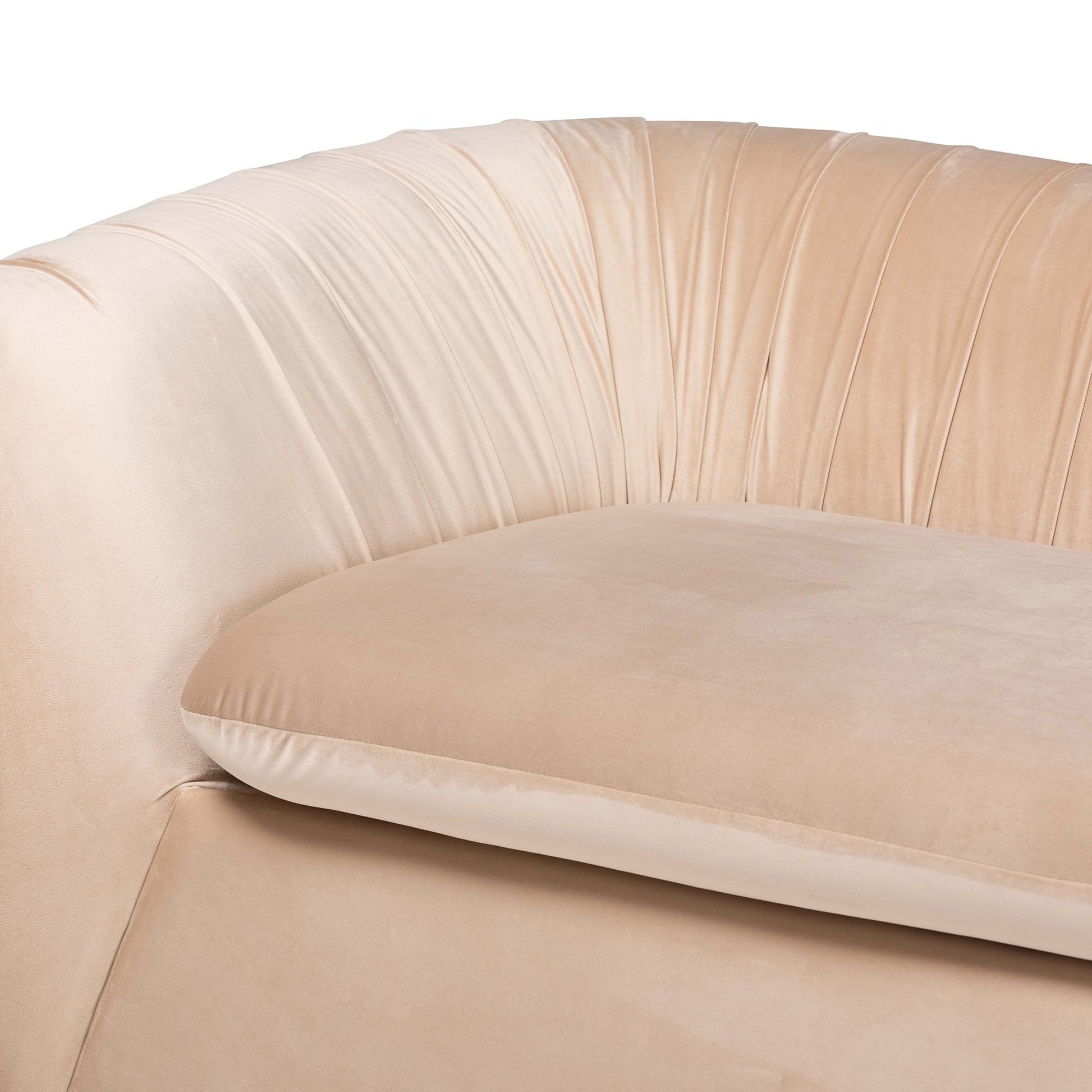 Baxton Studio Adanna Glam and Luxe Champagne Beige Velvet Fabric Sofa | Sofas | Modishstore - 8