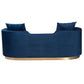 Baxton Studio Deserae Glam and Luxe Navy Blue Velvet and Brushed Gold Metal Sofa | Sofas | Modishstore - 5