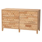 Baxton Studio Hosea Japandi Carved Honeycomb Natural King Size 5-Piece Bedroom Set | Bedroom Sets | Modishstore - 11