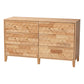 Baxton Studio Hosea Japandi Carved Honeycomb Natural 6-Drawer Dresser | Dressers | Modishstore - 4