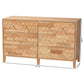 Baxton Studio Hosea Japandi Carved Honeycomb Natural 6-Drawer Dresser | Dressers | Modishstore - 3