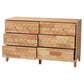 Baxton Studio Hosea Japandi Carved Honeycomb Natural 6-Drawer Dresser | Dressers | Modishstore - 5