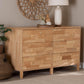 Baxton Studio Hosea Japandi Carved Honeycomb Natural 6-Drawer Dresser | Dressers | Modishstore