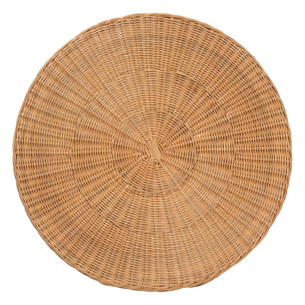 Baxton Studio bali & pari Palm Bohemian Honey Scallop Rattan End Table | End Tables | Modishstore - 3