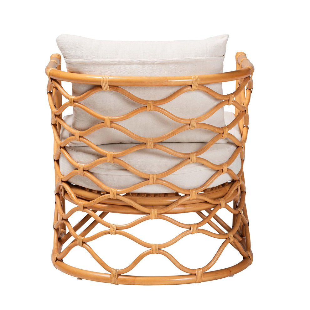 Baxton Studio bali & pari Acelynn Bohemian Light Honey Rattan Arm Chair | Armchairs | Modishstore - 7