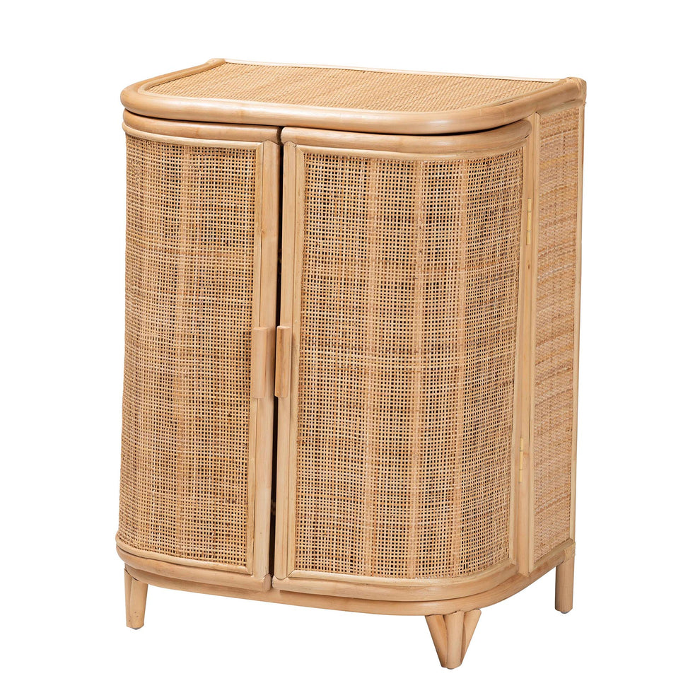 Baxton Studio bali & pari Yanka Bohemian Natural Rattan Storage Cabinet | Cabinets | Modishstore - 2