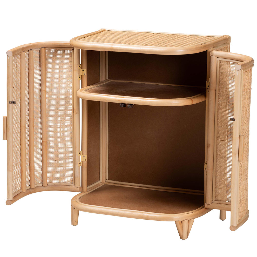 Baxton Studio bali & pari Yanka Bohemian Natural Rattan Storage Cabinet | Cabinets | Modishstore - 3
