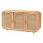 Baxton Studio bali & pari Evania Bohemian Natural Rattan 3-Door Storage Cabinet | Cabinets | Modishstore - 2