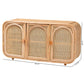 Baxton Studio bali & pari Evania Bohemian Natural Rattan 3-Door Storage Cabinet | Cabinets | Modishstore - 10