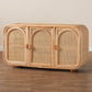 Baxton Studio bali & pari Evania Bohemian Natural Rattan 3-Door Storage Cabinet | Cabinets | Modishstore - 9