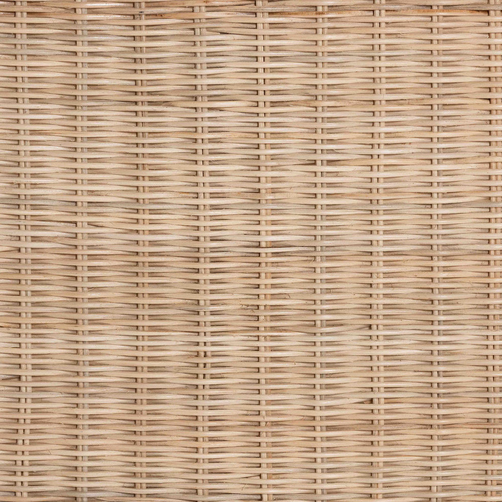 Baxton Studio bali & pari Sumana Bohemian Scallop Natural Rattan and Mahogany Side Table | End Tables | Modishstore - 7