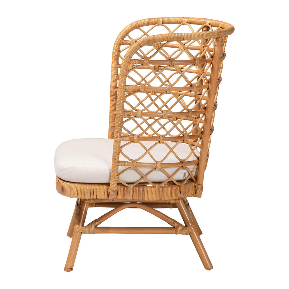 Baxton Studio bali & pari Tania Bohemian Light Honey Rattan Accent Chair | Accent Chairs | Modishstore - 6