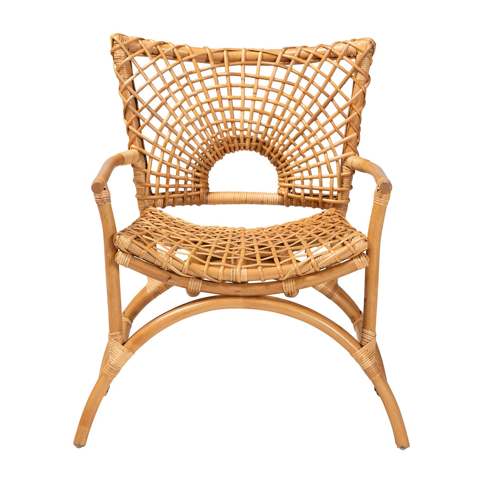 Baxton Studio bali & pari Mamba Bohemian Natural Rattan Arm Chair | Armchairs | Modishstore - 5