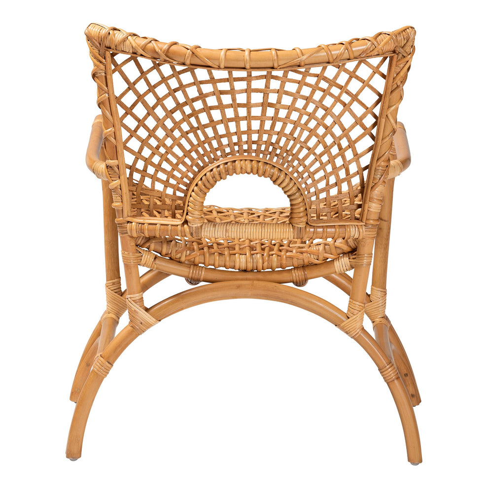 Baxton Studio bali & pari Mamba Bohemian Natural Rattan Arm Chair | Armchairs | Modishstore - 7