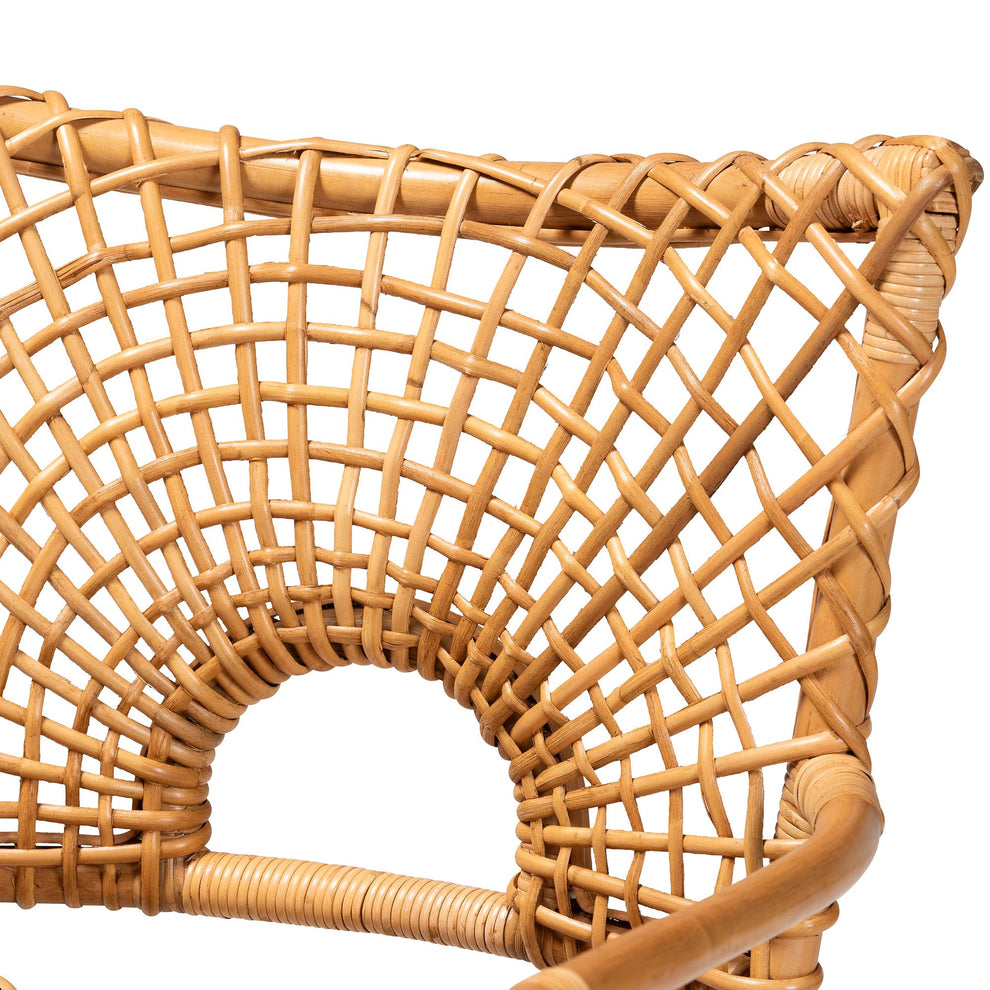 Baxton Studio bali & pari Mamba Bohemian Natural Rattan Arm Chair | Armchairs | Modishstore - 8