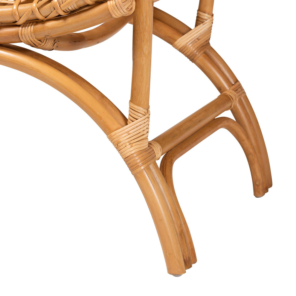 Baxton Studio bali & pari Mamba Bohemian Natural Rattan Arm Chair | Armchairs | Modishstore - 9