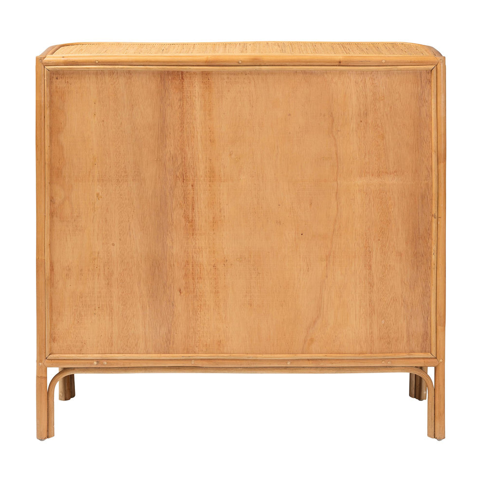 Baxton Studio bali & pari Radenza Bohemian Light Honey Rattan 3-Drawer Storage Cabinet | Cabinets | Modishstore - 9