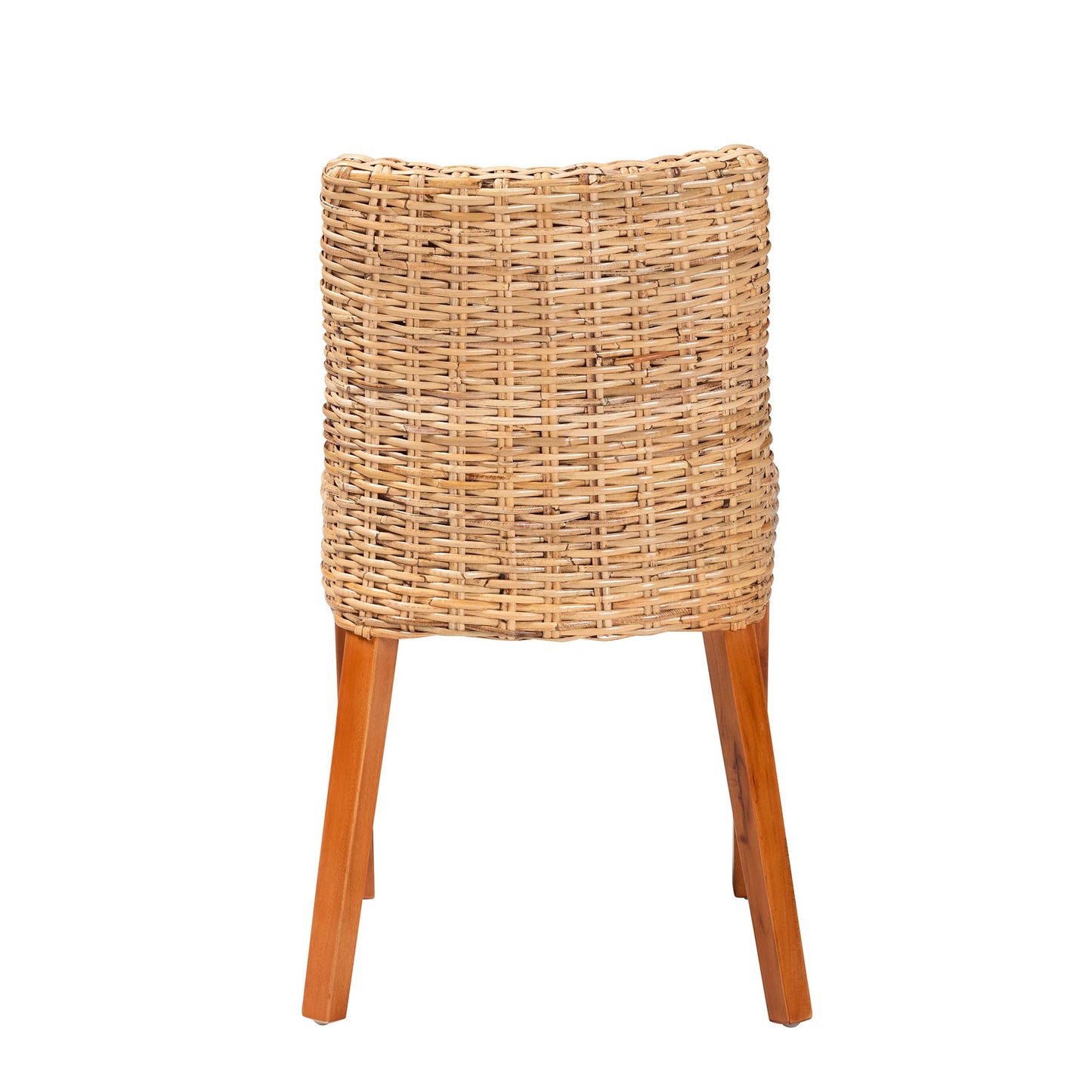 Baxton Studio bali & pari Rowen Bohemian Light Honey Kubu Rattan and Mahogany Wood Dining Chair | Dining Chairs | Modishstore - 5