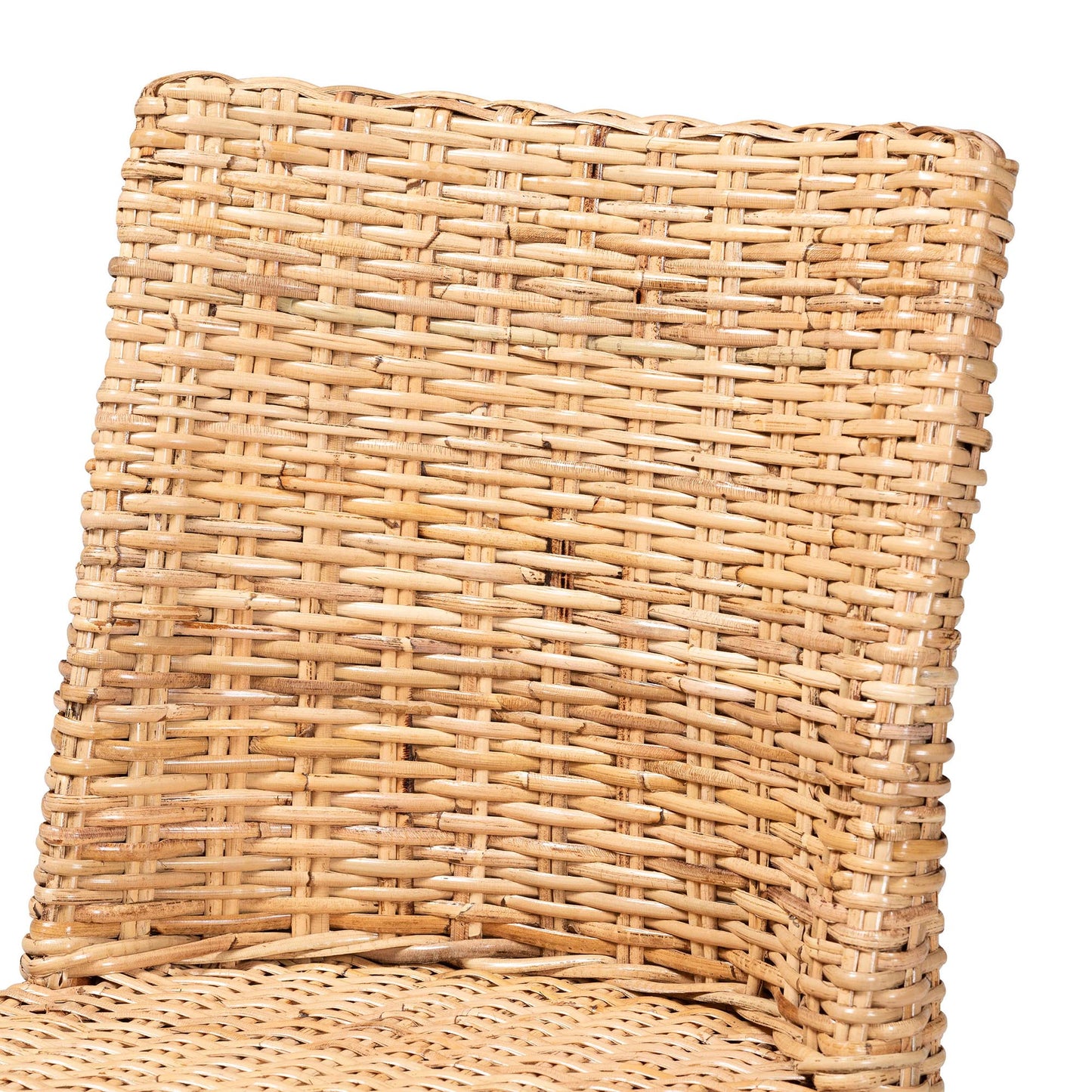 Baxton Studio bali & pari Rowen Bohemian Light Honey Kubu Rattan and Mahogany Wood Dining Chair | Dining Chairs | Modishstore - 6