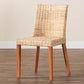 Baxton Studio bali & pari Rowen Bohemian Light Honey Kubu Rattan and Mahogany Wood Dining Chair | Dining Chairs | Modishstore - 9