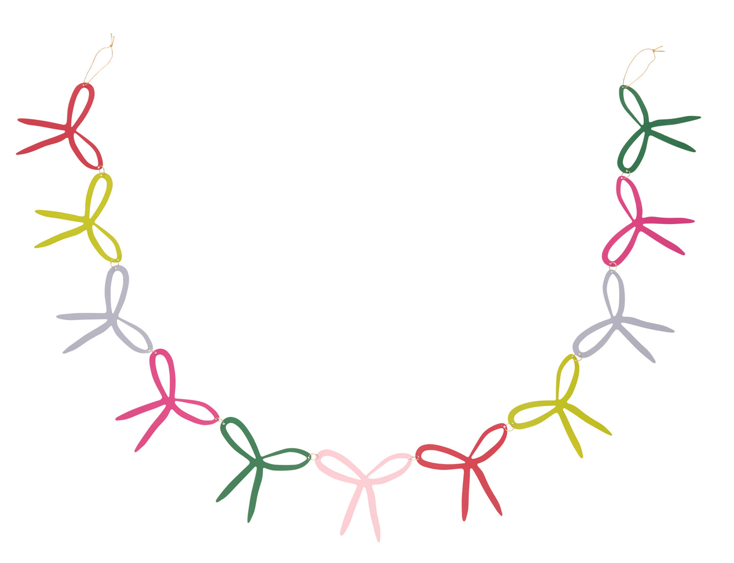 Brightly Bow Garland Set of 2 By Accent Decor | Garland & Wreath | Modishstore - 2